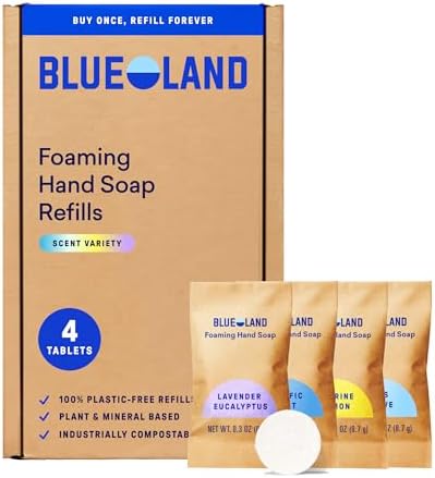 BLUELAND Foaming Hand Soap Refill Tablets, 4-Pack, Variety Scents