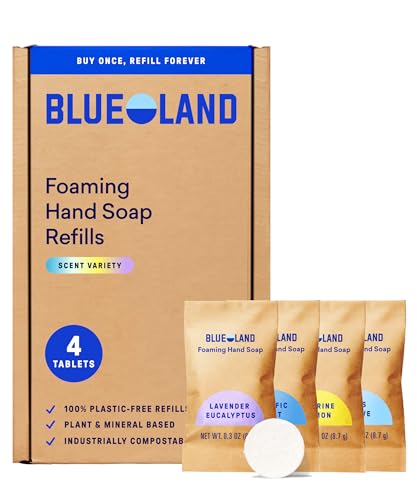 BLUELAND Foaming Hand Soap Refill Tablets, 4-Pack,...
