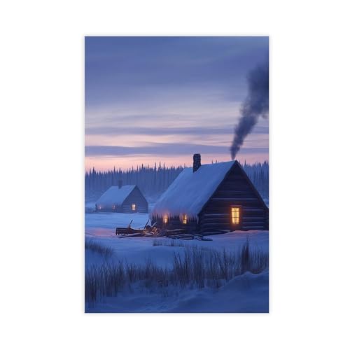 Sami Lavvu Tent & Reindeer Antlers Canvas Poster 16x24