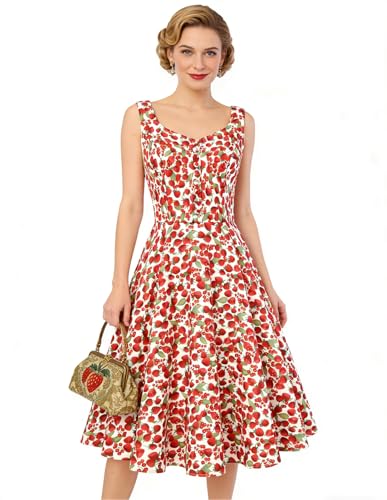 Image of Belle Poque 1950s Vintage Dress for Women Sleeveless Homecoming Dresses Cocktail Party A-Line Summer Dress