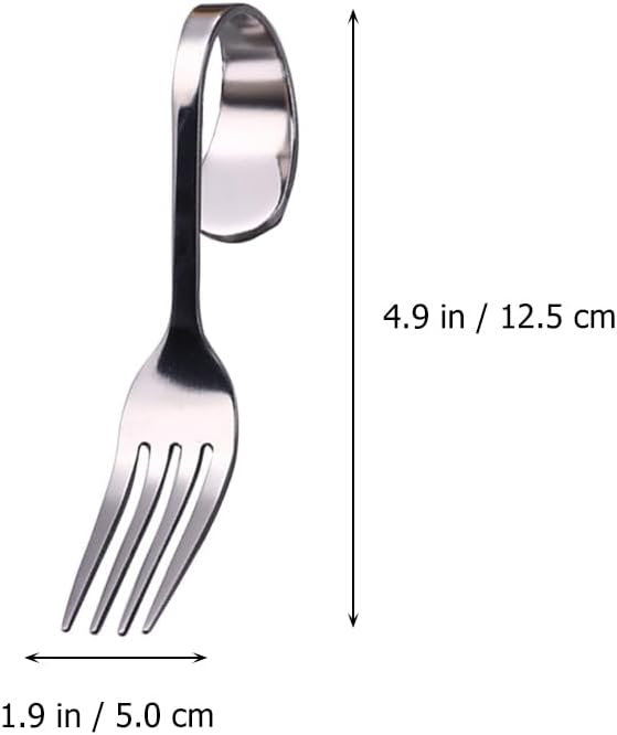 6Pcs Stainless Steel Curved Handle Forks for Dessert Salad and Canape Serving Heavy Duty Flatware Forks for Kitchen Dining
