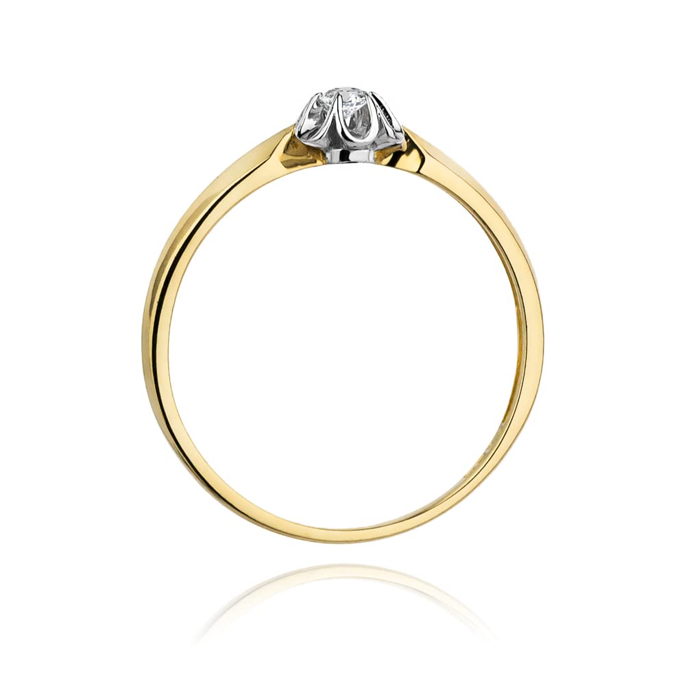 MARKO Feiner Damenring aus 333 Gold mit Blumen-Dekor & Stein – Echtgold Vorsteckring/Verlobungsring