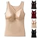 HGps8w Thermal Fleece Tank Top for Women Bulit-in Bra V Neck Camisole Warm Base Layer Vest Winter Sleeveless Undershirts