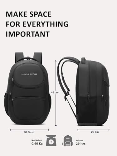 Image of Lavie Sport 29L Atlas | 19 Inch | Fits Upto 15 Inch Laptop Backpack | Laptop Compatiable | Raincover | College Bag | For Men & Women