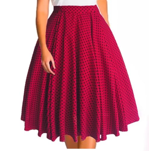 Saia Godê Duplo Poazinho Vermelho Vintage Tamanho:38