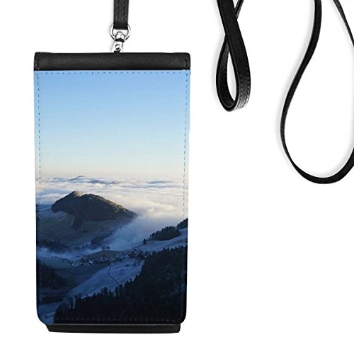 Faux smartphone bourse en cuir suspendu noir pour homme et femme