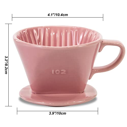 Image of Pour Over Ceramic, Coffee Dripper Ceramic Coffee Maker,Pink