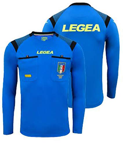 LEGEA Gara, Camiseta árbitro para Hombre, Azul, XS