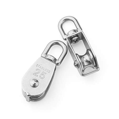 image for M25 Single Pulley Block Loading 550lbs, CBTONE 10 Pack 304 Stainless S
