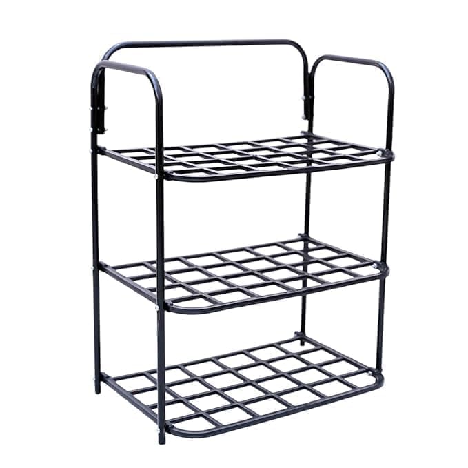 3-Tier Shoe Rack, Adjustable Shoe Shelf Storage Organizer Iron Free Standing Shoe Rack for Entryway Closet Doorway, Holds Up to 9 Pairs of Shoes, Easy Assembly, Space-Saving Design (3 Layer)