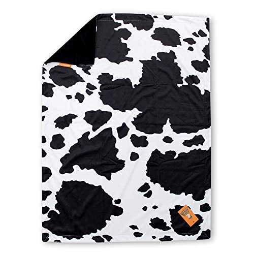 Image of Dear Baby Gear - Reversible Baby Blankets - Soft Nursery Blanket for Newborn - Toddler Blankey - Throw Blanket for Boys & Girls - Infant Blankets - 40x30 (Holstein Cow, No Ruffle)