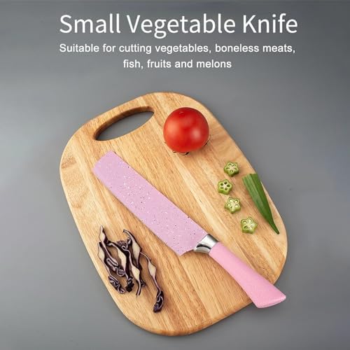 Miniatura 2 de Juego de cuchillos de cocina de 6 piezas, cubiertos y accesorios de cuchillos, juego de cuchillos coloridos de acero inoxidable con diseño de mango