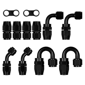 EVIL ENERGY 8AN Hose End Fitting Kit Straight 45 90 180 Degree Swivel with AN Hose Separator Clamp for CPE Braided Hose