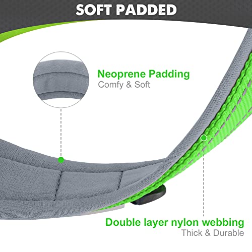 Joytale Neoprene Padded Dog Collar For Large Dogs, 11 Colors, Reflective Wide Pet Collars With Durable Metal Belt Buckle, Adjustable Heavy Duty Nylon Dog Collar, Green #TOP1