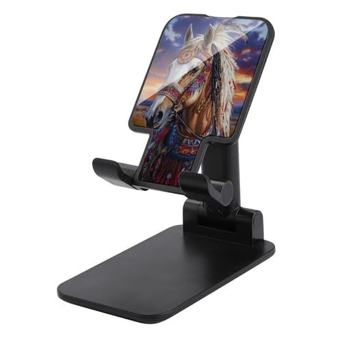 zxxpensy Indian Horse Cultural Traditional Cell Phone Stand Foldable Adjustable Phone Stand for Desk