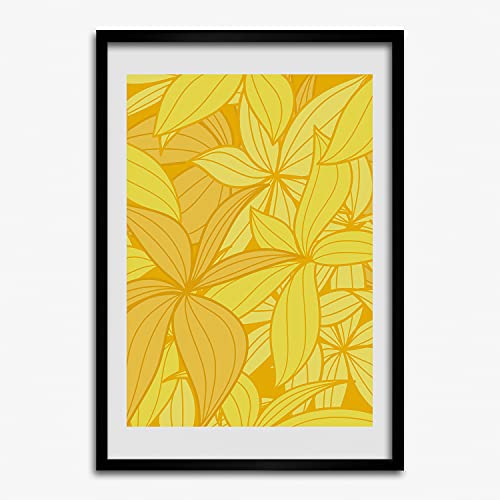 Cadre photo 50x70 cm Tulup affiche decorative de fleurs jaunes pour tableau moderne