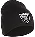 Oakland Raiders Uncuffed Embroidered Logo Winter Knit Beanie Hat - Black