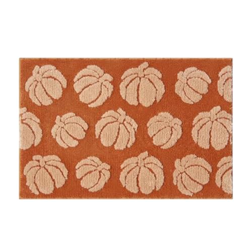 2026 Tappeto Carino Tappeto da Bagno Antiscivolo Lavabile Arancio, Tappeto Estetico Tappeto da Bagno Rurale Tappeto Autunno Peloso Adatto per Bagno, Cucina, Ingresso (C,