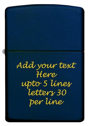 Encendedor Zippo azul marino mate personalizado miniatura 1