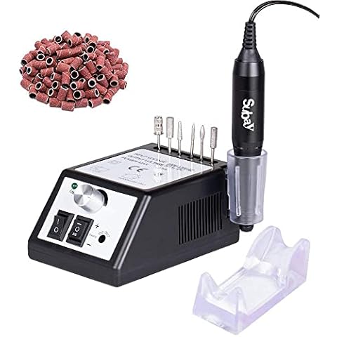 Subay Professional Nail Drill, 20000RPM Electric Nail Files for Acrylic Gel Nails Manicure Pedicure, Easy to Use Efile Electric Nail Drill Machine With Adjustable Speed and Nail Drill Bits(Black) Cover