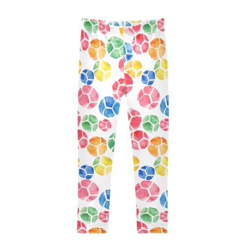 Soccer Ball Kids Baby Girls Active Leggings Fashion High Waisted Sweatpants Exercise