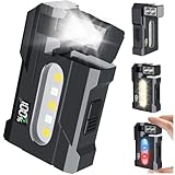 HJKLIUT G5 EDC Flashlight 400 Lumens – Super Bright Rechargeable Mini Light with 180° Rotatable Magnet, 3 Modes Dual Light, IP68 Waterproof, Portable Pocket Light for Outdoor Emergency (Black)