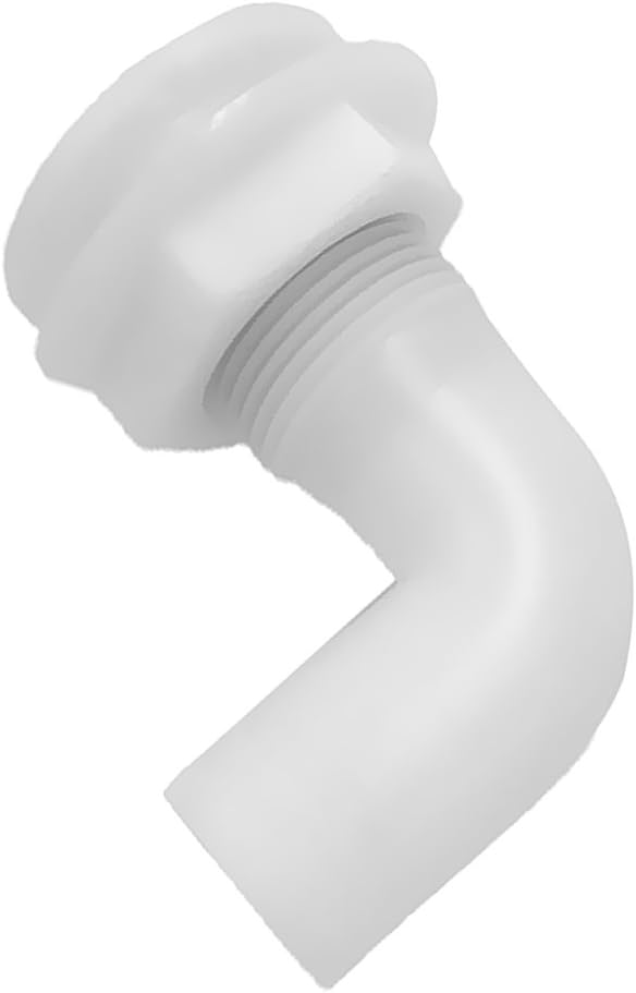 1 Inch Plastic 90 Degree Thru-Hull Bilge Pump Hose Fitting for Boats-White/1805, 21213