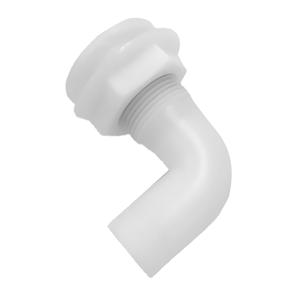 Skkwjege White 1" Hose Plastic Thru Hull Fitting Connector 90 Degree For Boat