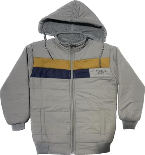 Image of Regular Fit Nylon Simple Design Blend Full Sleeve Winter Jacket for Boys