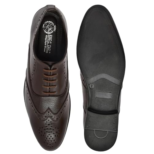 Mens-Stylish-Brogue-Leather-Dress-Shoes-Brown