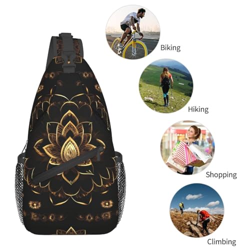 Mochila Urbana Negra Crossbody con Estampado Floral miniatura 6