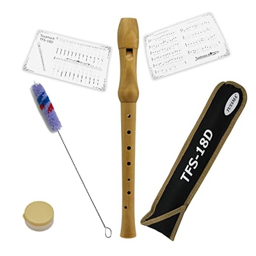 Tuyama® Flauta TFS-18D C-Soprano Flauto Dulce Soprano - Digitación Alemana - Madera de Arce - con Tablatura y 2 Partituras - Soprano Recorder Flute
