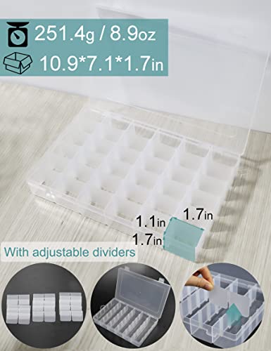 Avlcoaky 36 GRID BOXES, 4PCS Tackle Box Organizer Bead Organizer Box 4 Pack 36 Compartment Bead Storage Container Jewelry Art & Craft Boxes thumb #1