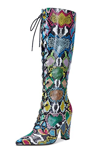 Bottes Mi-Mollet à Lacets et Talon Bloc 10CM Castamere pour Femme