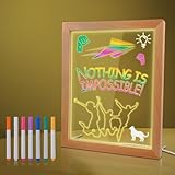 Yelsky Illuminated LED Message Writing Board, 12' x 10' Illuminated Erasable Neon Sign Board with Wood Frame,10 Lighting Modes 5 Dimming Levels, 7 Dry Erase Markers, use to Shop Cafe Bar Menu School