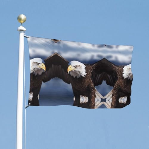 Drapeau de jardin aigle et bannière de bienvenue extérieure décorative