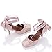 JilTrdWei Women's Square-Toe Bow Satin Lace-Up Ankle Strap Stiletto Heels Ballet-Inspired High Heels Elegant Party Dress Shoes Formal Footwear-Pink-11