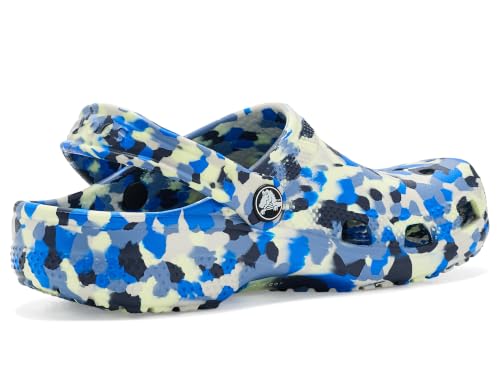 Image of Crocs, Unisex Kids, Classic Graphic Clogs (Little Kid /Big Kid), Glow Light /Multi, 5, Medium, Big Kid