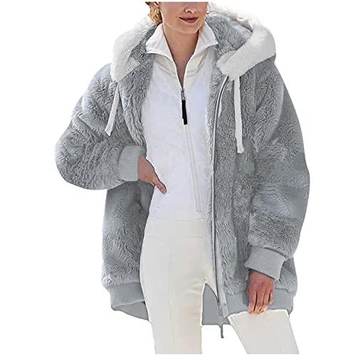 Damen Fleecejacke Mit Kapuze - Kuschelige Teddyjacke Für Den Winter