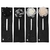 WESIEVYA 4pcs Flower Bun Maker Hair Styling Tool with Twisted Design, Silk Fabric Floral Hair Bun Shaper