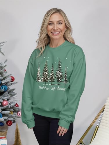 Christmas Sweatshirts for Women Funny Christmas Tree Xmas Cute Graphic Long Sleeve Shirt