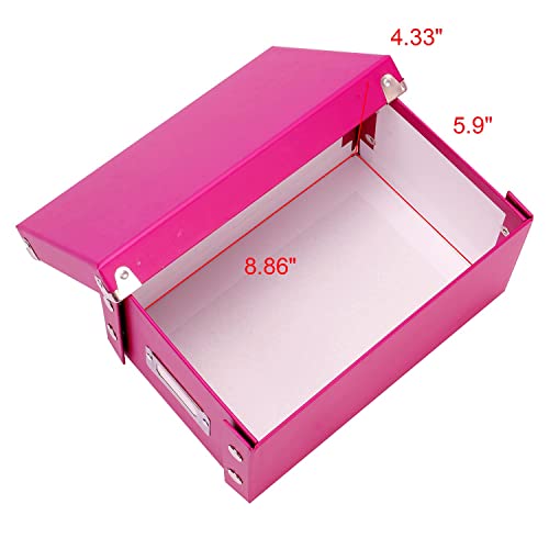 Snap-N-Store Index Card Holder Storage Box - Collapsible Organizer Box Fits 1100 Flash Cards - Business, Recipe, Or Note Card - 4 X 6, 2 Pack, Berry #TOP3