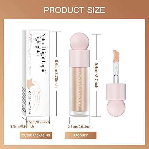 Liquid Highlighter, Smooth Shimmer Shine Face Body Highlighter Makeup Stick, Lightweight Long-Lasting Waterproof Natural Luminizer Beauty Wand, Face Glowing Body Glitter, Cruelty-Free -02 Starlight #TOP6