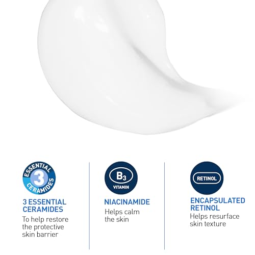 CeraVe Resurfacing Retinol Serum For Face with Niacinamide. Helps even Skin Tone & Smoothness, Post-Acne Marks & Pore Minimizer. Gentle, Fragrance-free, Non-Comedogenic, Safe for Sensitive Skin, 30ML