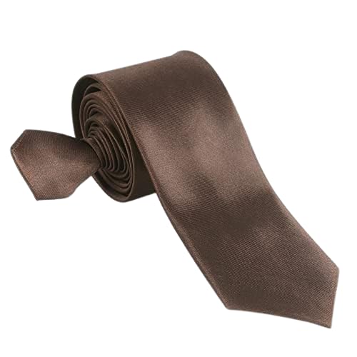 Image of Men's Satin Slim Necktie for Formal Wear | Premium Solid Tie for Office, Wedding, Business Meetings, Party & Interview | Stylish Silk Feel Neck Tie for Men with Pocket Square