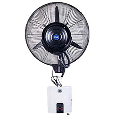 Ventilador de nebulización, ventilador industrial oscilante de pared para tienda y garaje, movimiento de 60°, 3 modos de viento para una comodidad óptima del espacio de trabajo