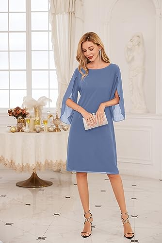 Image of GRACE KARIN Womens Formal Wedding Guest Dress 2026 Chiffon Cocktail Dress Mother of the Bride Dresses Midi Fashion Clothing