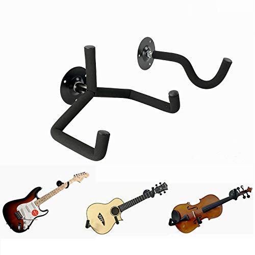 Luckyaa Ukulele Bass Violin Hanger Wall Mount Slatwall Horizontal Electric Guitar Holder Bass Stand Rack Hook
