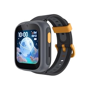 TCL Movetime MT48 Smartwatch für Kinder, Blau, 4G, GPS, Dual-Frequenz L1+L5, Videoanrufe, SOS-Taste, IP68, Zeichnung IA, Akku 900 mAh, 2, 5 Tage, Kindersicherung, Dunkelgrau