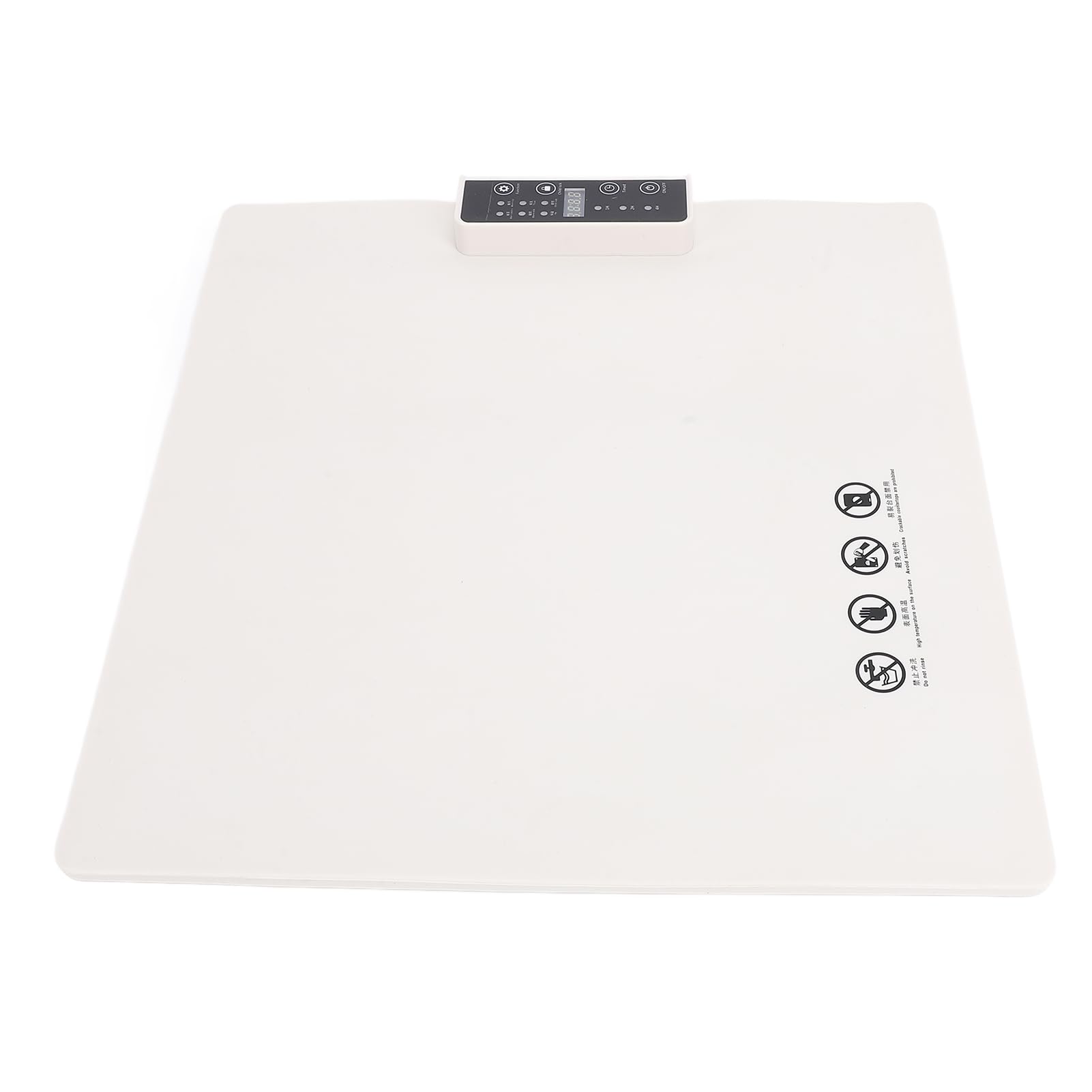 Respicefinem Bandeja calentadora eléctrica Calefacción Completa 5 configuraciones de Temperatura Temporizador 1H 2H 4H Calentador de Alimentos de Silicona para reuniones Fiestas (Blanca)